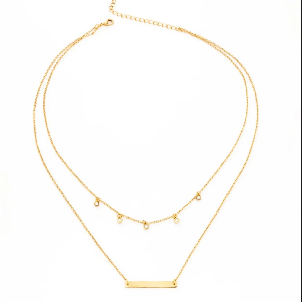 Layered gem necklace